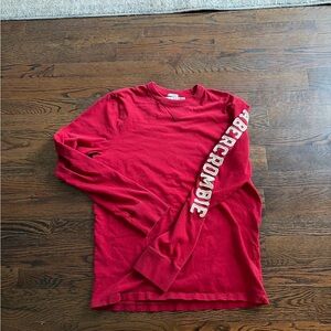Abercrombie Red Long Sleeve Sleeve Tee Y2K